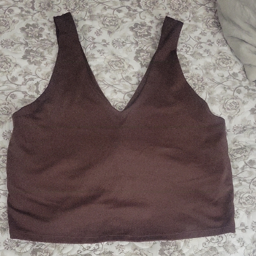 All in Motion Brown Crop Top/ Active Top